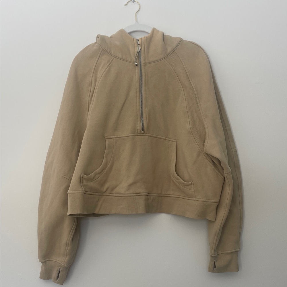 Lululemon Tan Half-Zip Hoodie
